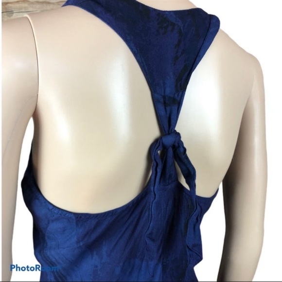 HURLEY Blue Deep V-Neck Hook & Eye Closure Halter Maxi Dress | Size M - Picture 8 of 11